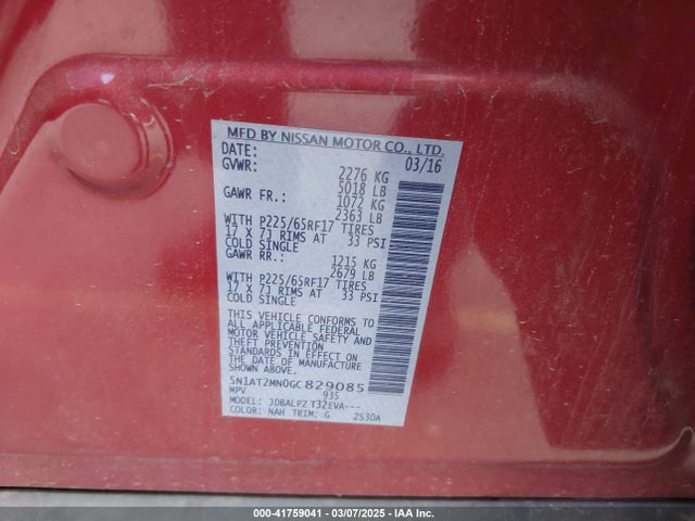 5N1AT2MN0GC829085 Nissan ROGUE S