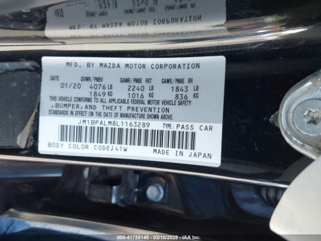 2020 MAZDA MAZDA3 JM1BPALM8L1163289 Photo 8