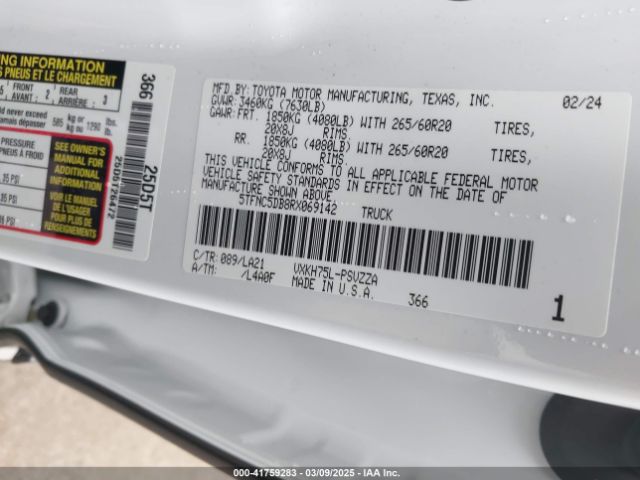 5TFNC5DB8RX069142 Toyota v35a-fts