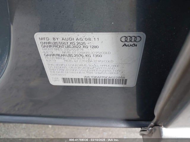 2012 AUDI Q5 WA1DKAFP0CA022868 Photo 8