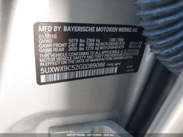 5UXWX9C52G0D89088 BMW X3 Xdrive28i