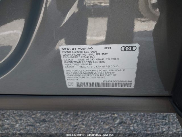 WA15ABGE8RB055999 Audi Q8 E-tron Premium Plus Quattro