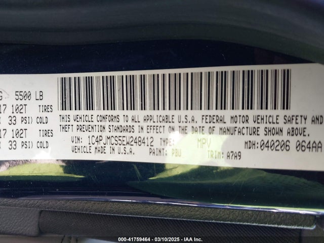1C4PJMCS5EW248412 Jeep Cherokee Latitude