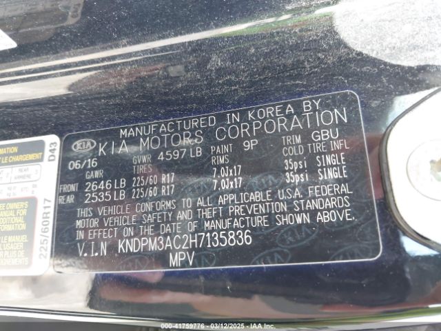 KNDPM3AC2H7135836 KIA Sportage Lx