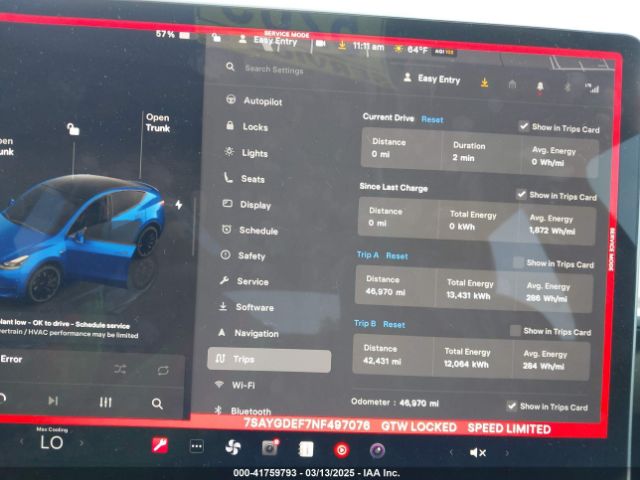 7SAYGDEF7NF497076 Tesla Model Y Performance Dual Motor All-wheel Drive