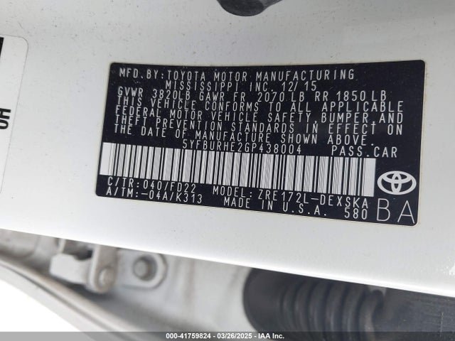 Toyota Corolla S Plus 2016 5YFBURHE2GP438004 Image 9