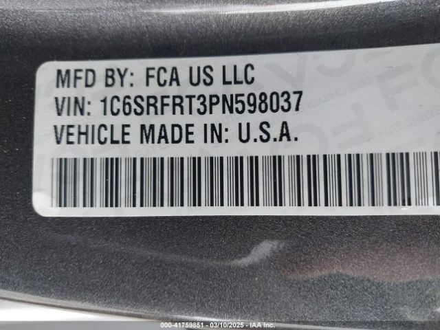 1C6SRFRT3PN598037 RAM 1500 Laramie  4x4 6'4 Box