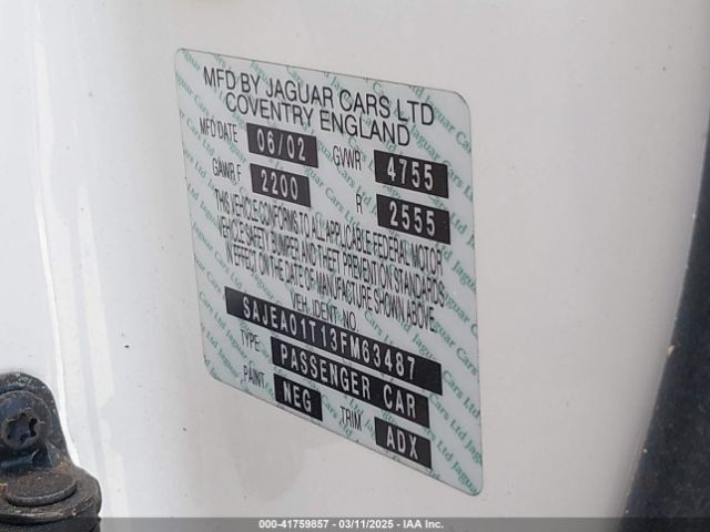 2003 JAGUAR S-TYPE SAJEA01T13FM63487 Photo 8