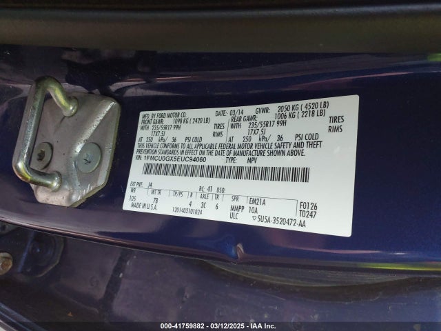 Ford ESCAPE SE 2014 1FMCU0GX5EUC94060 Image 9