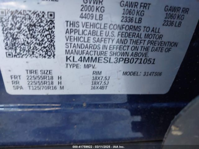 KL4MMESL3PB071051 Buick Encore Gx Select Awd