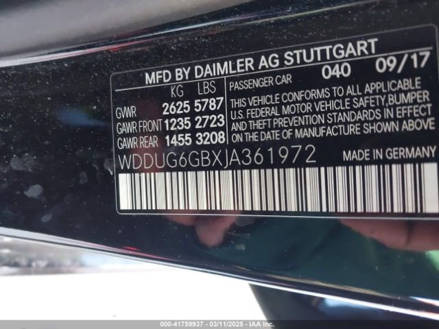 WDDUG6GBXJA361972 Mercedes-Benz S 450 4matic
