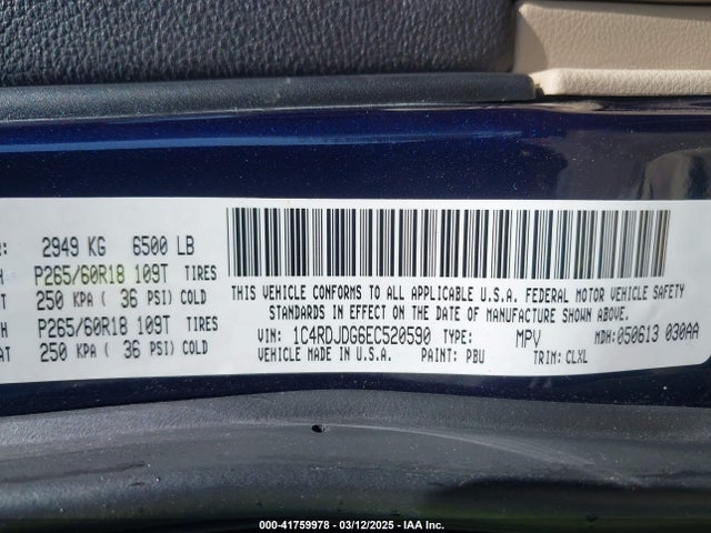Dodge DURANGO LIMITED 2014 1C4RDJDG6EC520590 Image 9