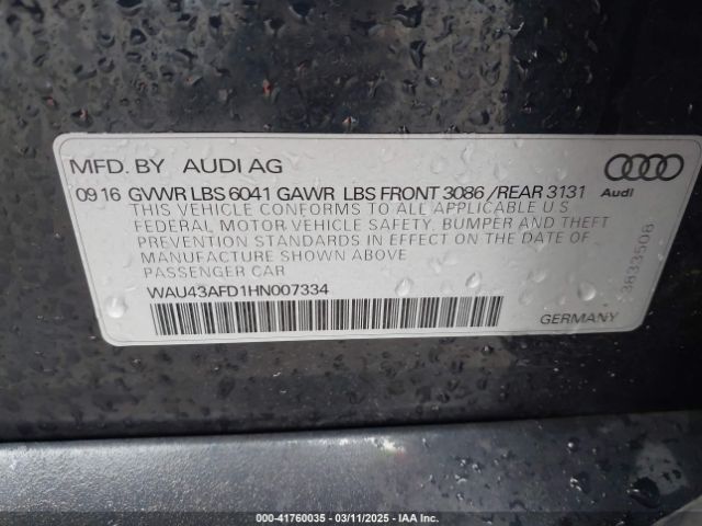 WAU43AFD1HN007334 Audi A8 L 4.0t Sport