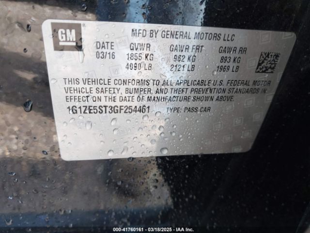 1G1ZE5ST3GF254461 Chevrolet MALIBU 1LT