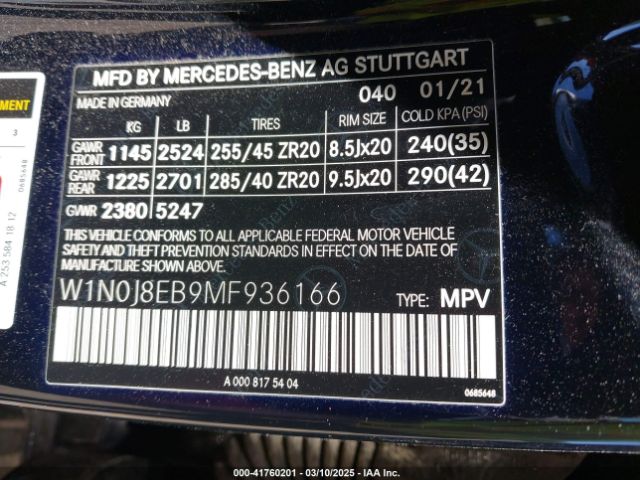 W1N0J8EB9MF936166 Mercedes-Benz Glc 300 4matic Coupe