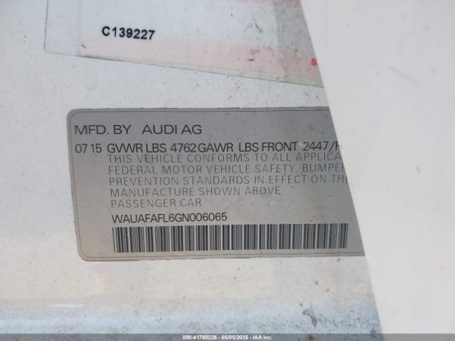 WAUAFAFL6GN006065 Audi A4 2.0t Premium