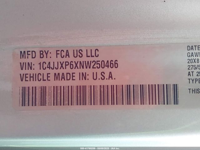 1C4JJXP6XNW250466 Jeep Wrangler 4xe Unlimited High Altitude 4x4