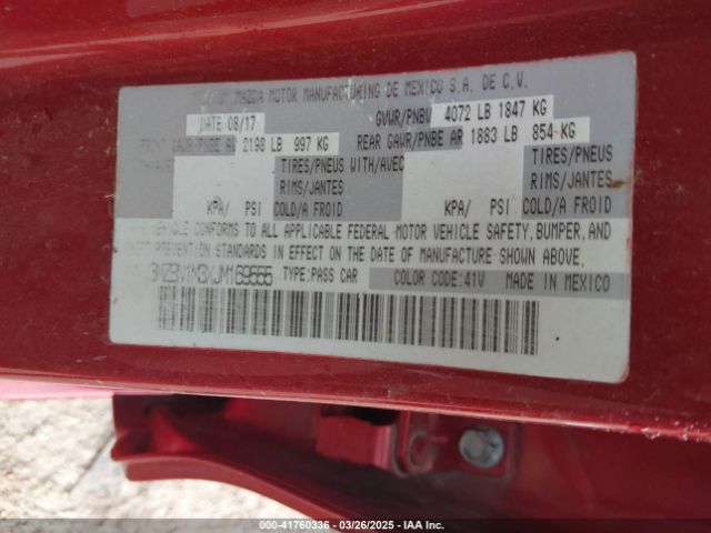 3MZBN1M3XJM169555 Mazda Mazda3 Grand Touring