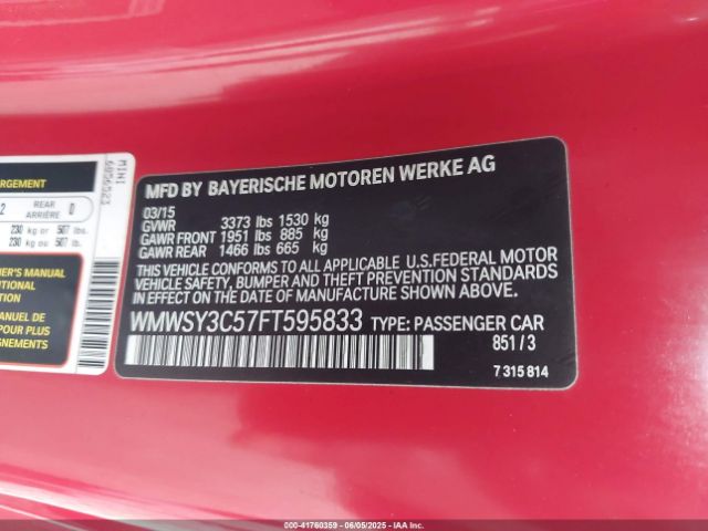 2015 MINI ROADSTER WMWSY3C57FT595833 Photo 8