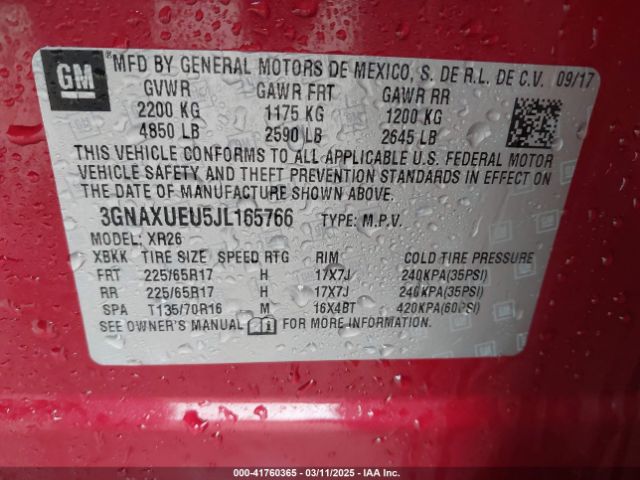 2018 CHEVROLET EQUINOX 3GNAXUEU5JL165766 Photo 8