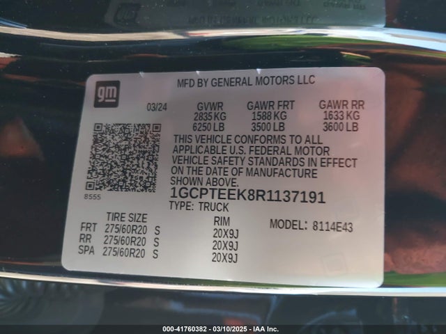 1GCPTEEK8R1137191 Chevrolet Colorado 4wd Trail Boss