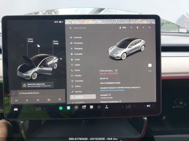 5YJ3E1EB6KF413320 Tesla Model 3 Long Range/performance