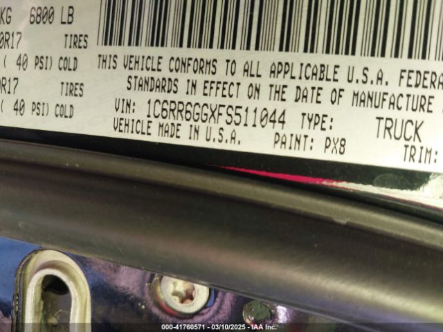 1C6RR6GGXFS511044 RAM 1500 Slt