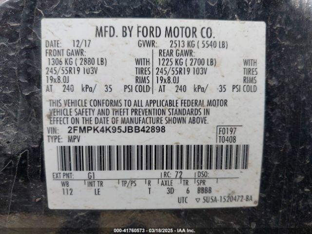 2018 FORD EDGE 2FMPK4K95JBB42898 Photo 8