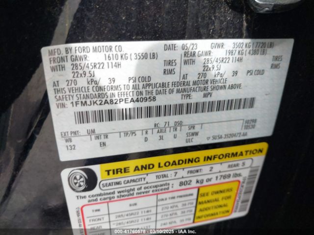 1FMJK2A82PEA40958 Ford Expedition Limited Max