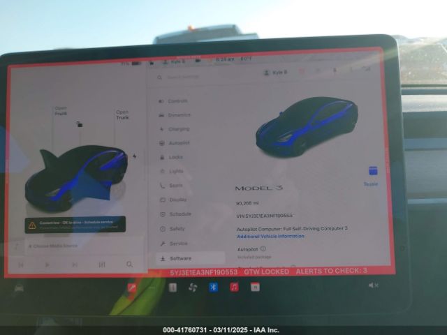 5YJ3E1EA3NF190553 Tesla Model 3 Rear-wheel Drive