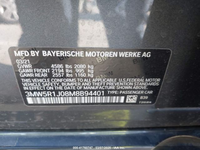 3MW5R1J08M8B94401 BMW 330I