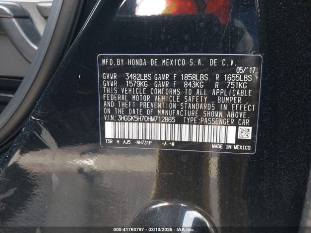 3HGGK5H70HM712865 Honda FIT EX