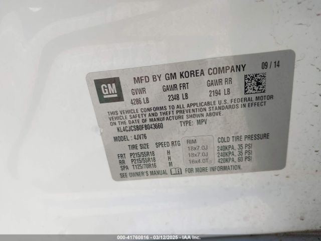 KL4CJCSB0FB043660 Buick Encore Leather