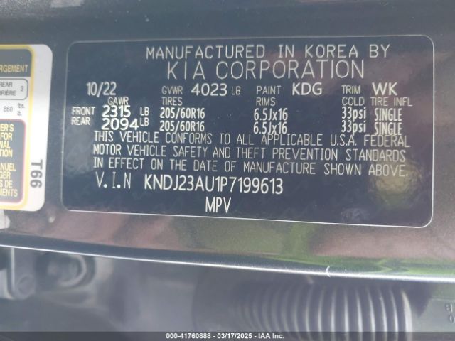 KNDJ23AU1P7199613 KIA SOUL S