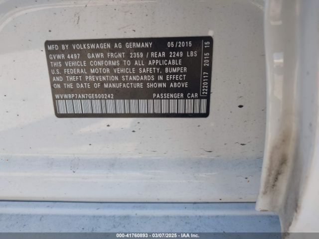 WVWBP7AN7GE500242 Volkswagen Cc 2.0t Trend