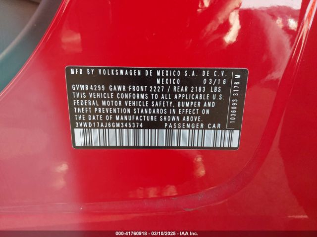 3VWD17AJ6GM345374 Volkswagen Jetta 1.8t Sport