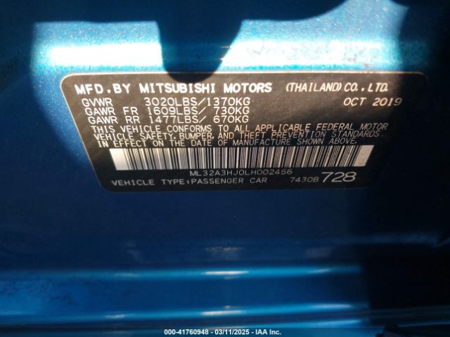 2020 MITSUBISHI MIRAGE ML32A3HJ0LH002456 Photo 8
