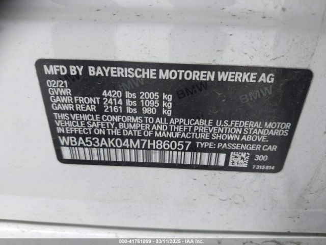 WBA53AK04M7H86057 BMW 228i Gran Coupe Sdrive