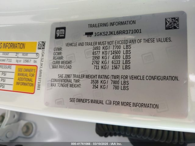 1GKS2JKL6RR371001 GMC Yukon Xl 4wd Denali