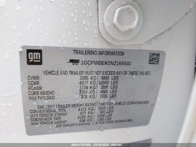 1GCPWBEK0NZ166640 Chevrolet Silverado 1500 Ltd 2wd  Short Bed Custom