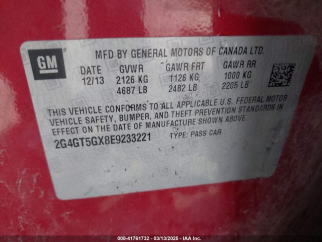 2G4GT5GX8E9233221 Buick REGAL GS