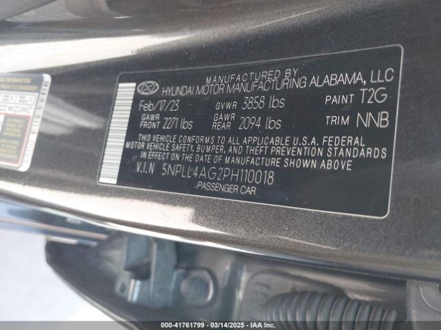 5NPLL4AG2PH110018 Hyundai ELANTRA SE