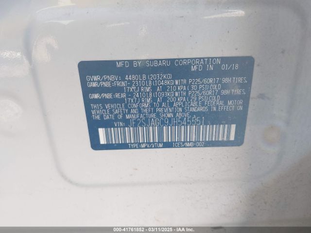 JF2SJAGC9JH545551 Subaru Forester 2.5i Premium