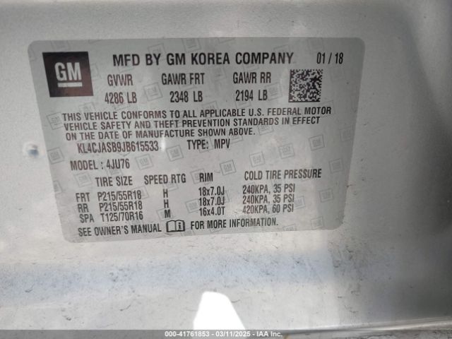 KL4CJASB9JB615533 Buick Encore Preferred