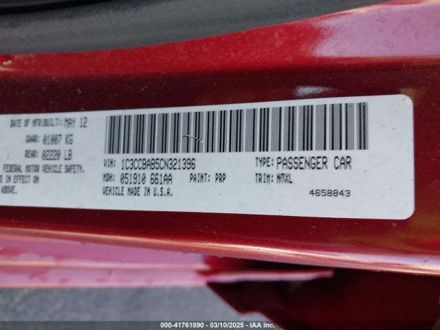 2012 CHRYSLER 200 1C3CCBAB5CN321396 Photo 8
