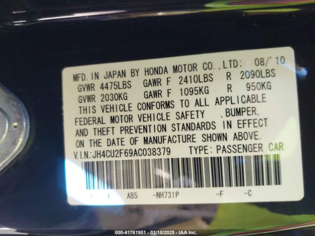2010 ACURA TSX JH4CU2F69AC038379 Photo 8