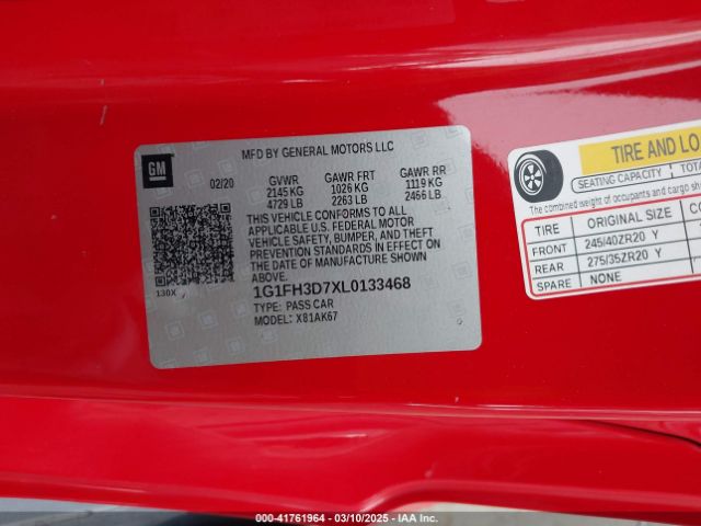 1G1FH3D7XL0133468 Chevrolet Camaro Rwd  2ss