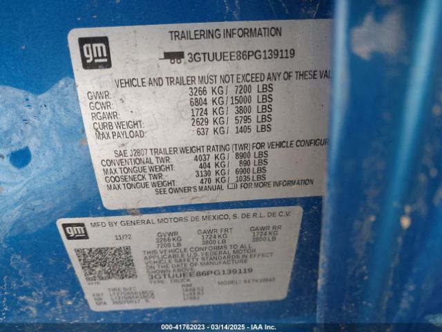 3GTUUEE86PG139119 GMC Sierra 1500 4wd  Short Box At4