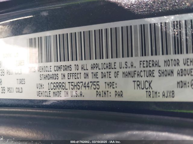 1C6RR6LT5HS744755 RAM 1500 Lone Star Silver  4x2 5'7 Box