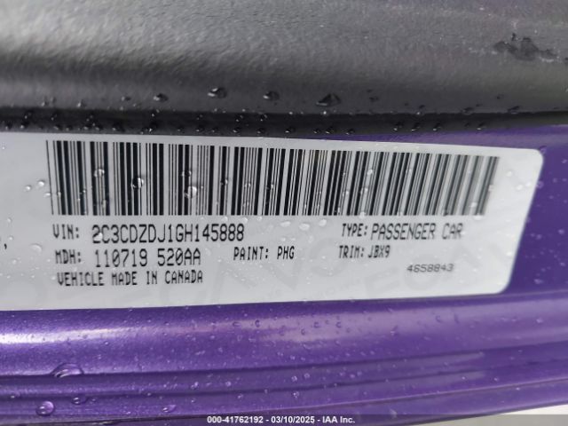 2C3CDZDJ1GH145888 Dodge Challenger Srt 392